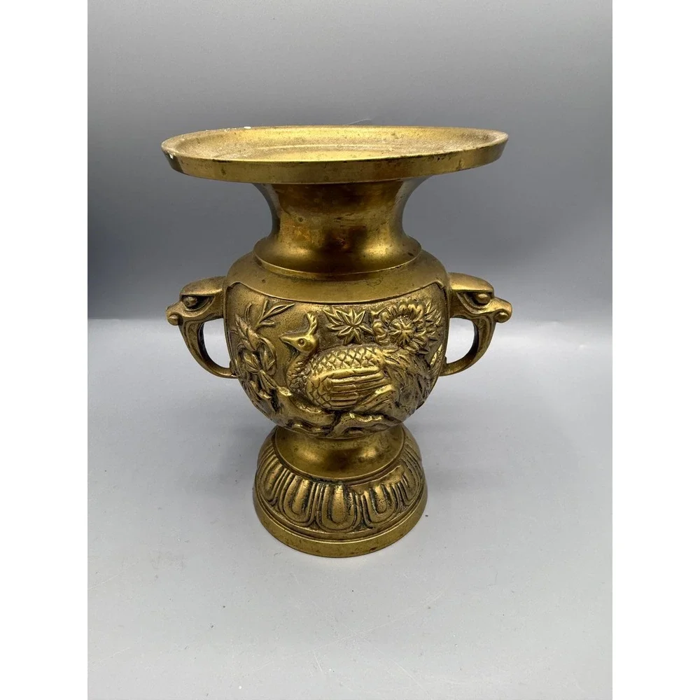 Japanese Buddhist Altar Fitting Flower Vase Vtg Flower Stand Brass Hanatate Kabi